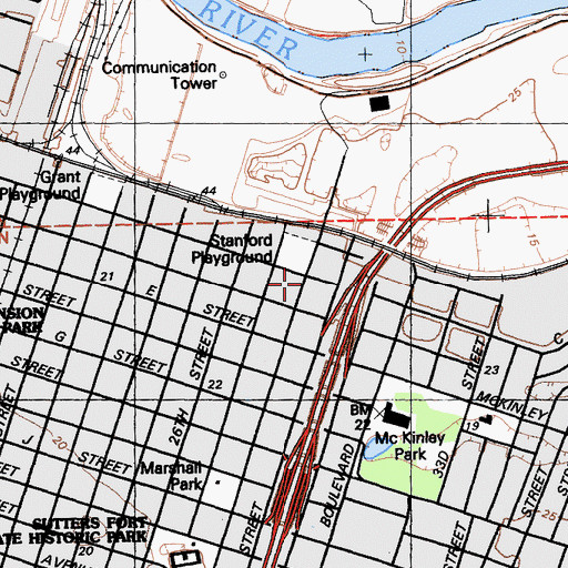 Topographic Map of Chinese Christian Center, CA