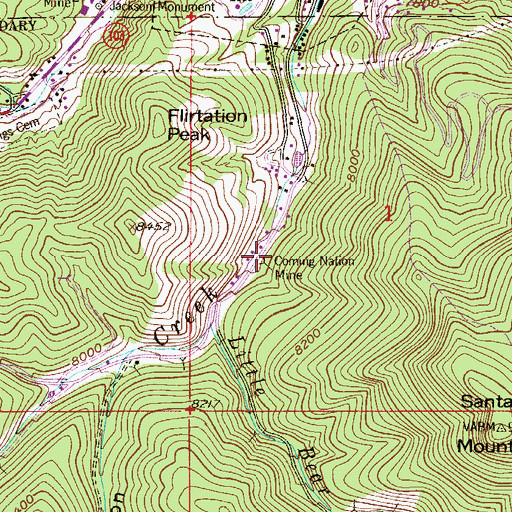 Topographic Map of Coming Nation Mine, CO