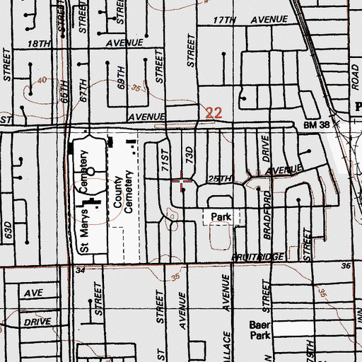 Topographic Map of Pacific Coast Bible College (historical), CA