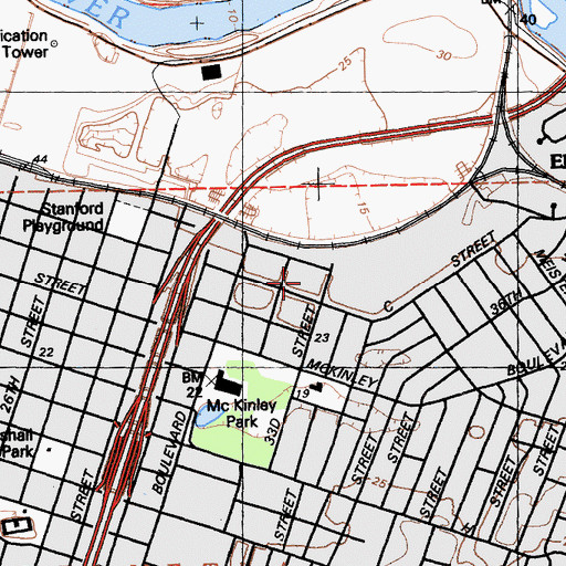 Topographic Map of Saint James Armenian Church, CA