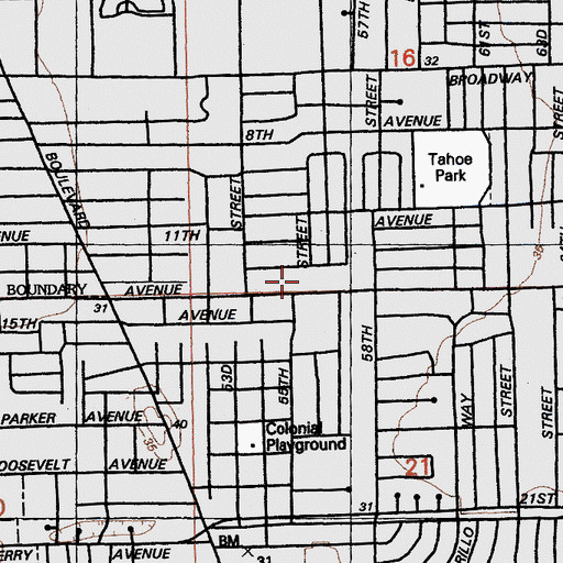 Topographic Map of All Hallows Catholic Church, CA
