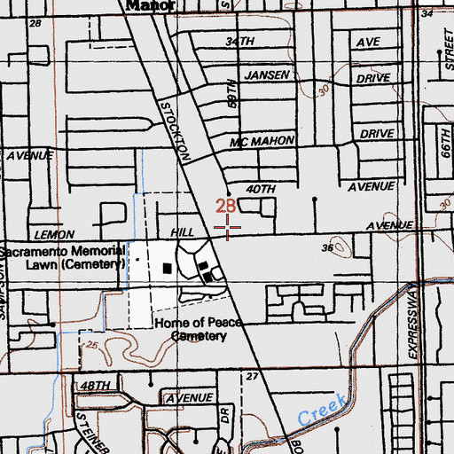 Topographic Map of Capital Christian Fellowship Church, CA