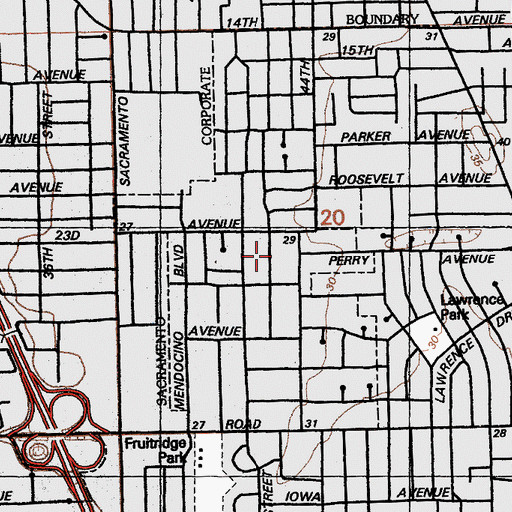 Topographic Map of Church of Christ, CA
