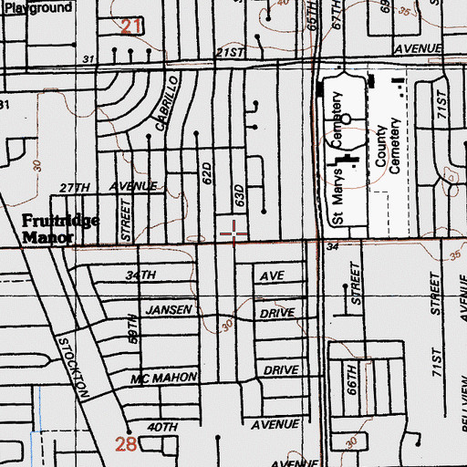 Topographic Map of Greater Faith Baptist Church, CA