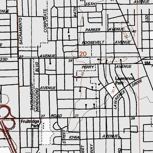 Topographic Map of Mission A B Salem, CA