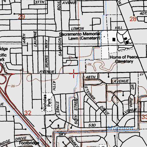 Topographic Map of Calvary Evangelism Center, CA