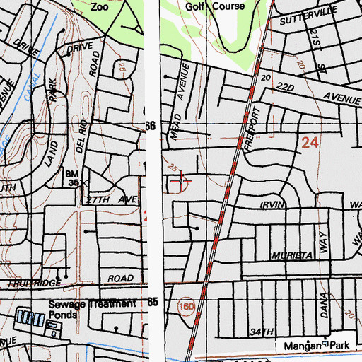 Topographic Map of Lutheran Church of the Master, CA