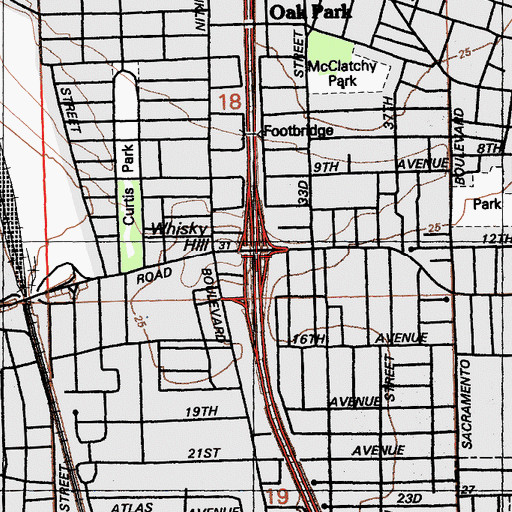 Topographic Map of New Hope Baptist Church, CA