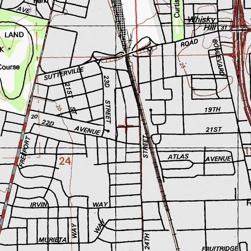 Topographic Map of Seven Stars Baptist Church, CA