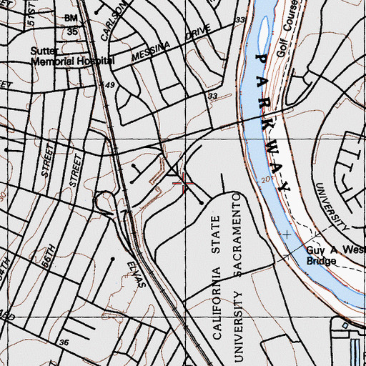Topographic Map of Foley Hall, CA