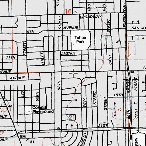 Topographic Map of Tallac Village Shopping Center, CA