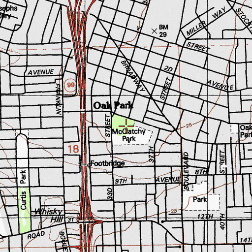 Topographic Map of Temple of Prayer Pentecostal Church, CA