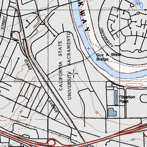 Topographic Map of University Union, CA