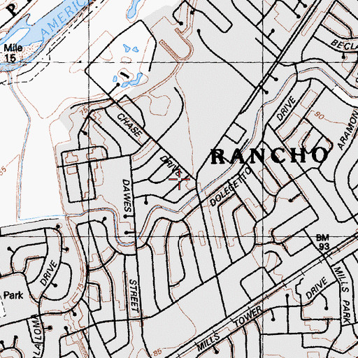 Topographic Map of Ananda Center of Sacramento, CA