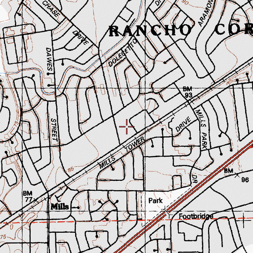 Topographic Map of Center of Praise Church, CA