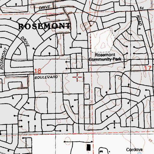 Topographic Map of Emmanuel Korean Baptist Church, CA