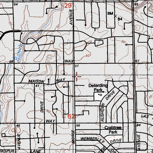 Topographic Map of Arden Morse Shopping Center, CA