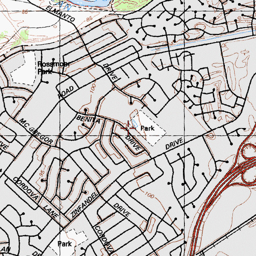 Topographic Map of Community Park Number 2, CA