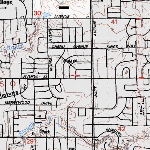Topographic Map of Del Paso Manor Shopping Center, CA