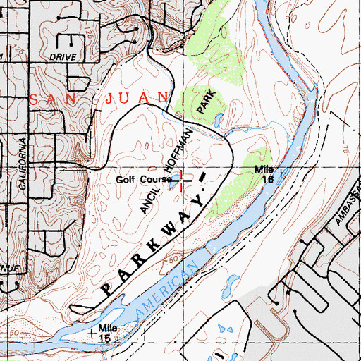 Topographic Map of Effie Yeaw Nature Center, CA