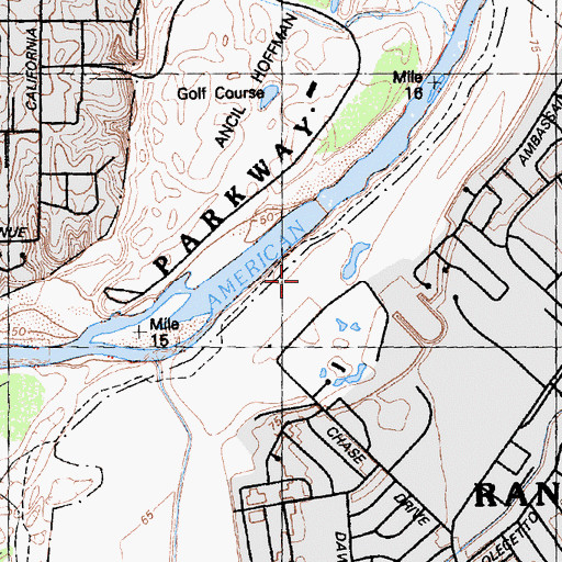 Topographic Map of Hogan Community Park, CA