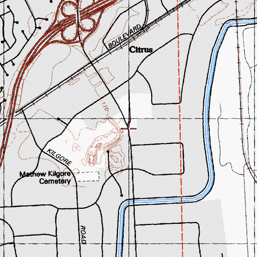 Topographic Map of Howard C Wood High School (historical), CA