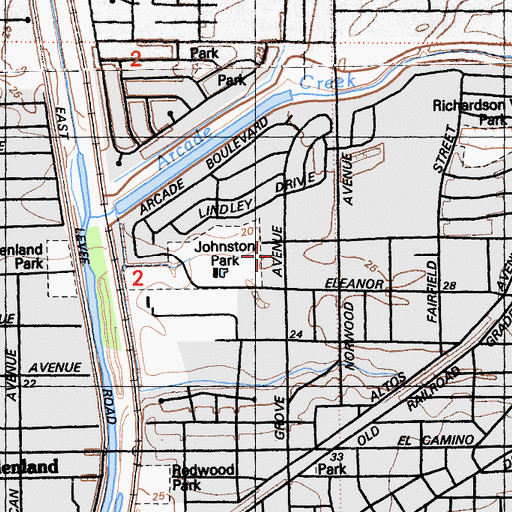 Topographic Map of Saint Paul Church of God in Christ, CA