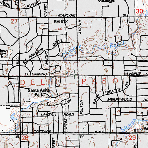 Topographic Map of The Midway Shopping Center, CA