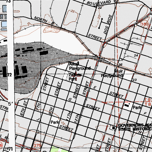 Topographic Map of Alkali Flat North Historic District, CA
