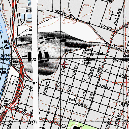 Topographic Map of Alkali Flat West Historic District, CA