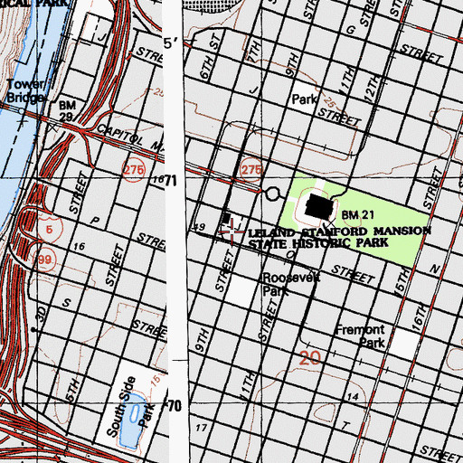 Topographic Map of California State Resources Agency Library, CA