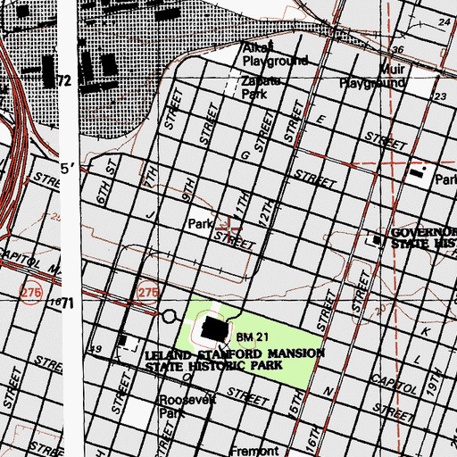 Topographic Map of California Taxpayers Association Library, CA