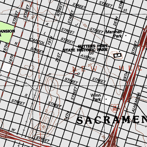 Topographic Map of Foursquare Gospel Church, CA