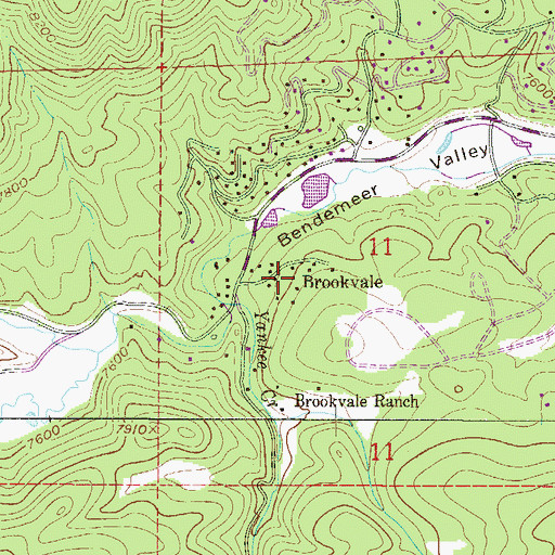 Topographic Map of Brookvale, CO