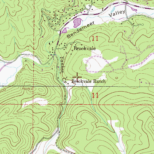 Topographic Map of Brookvale Ranch, CO