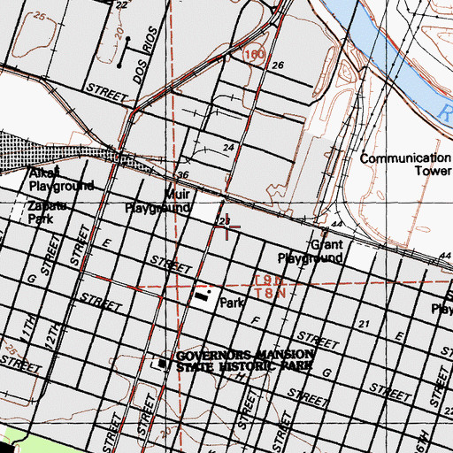 Topographic Map of Blue Diamond Growers Visitor's Center, CA