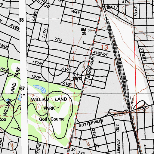 Topographic Map of Brockway Park, CA