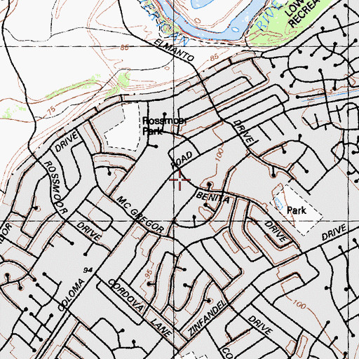 Topographic Map of Grace Lutheran Church, CA