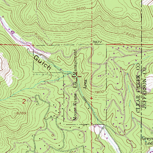 Topographic Map of Mount Evans Elk Management Area, CO