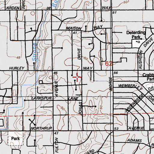 Topographic Map of Kingdom Hall of Jehovahs Witnesses, CA