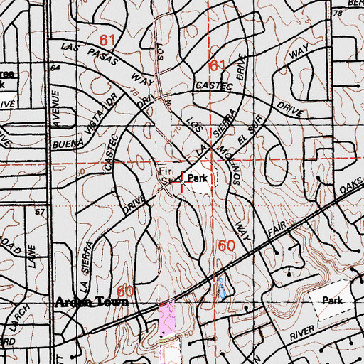Topographic Map of La Sierra Park, CA