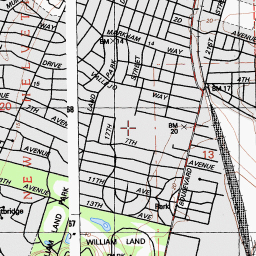 Topographic Map of McClatchy School Park, CA