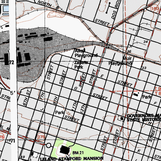 Topographic Map of Neely Johnson Park, CA