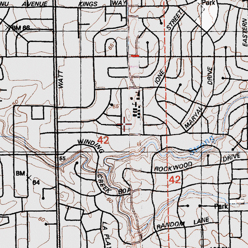 Topographic Map of Orville Wright Park, CA