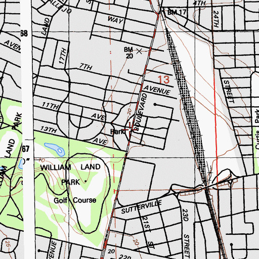 Topographic Map of P Z Cervantes Park, CA