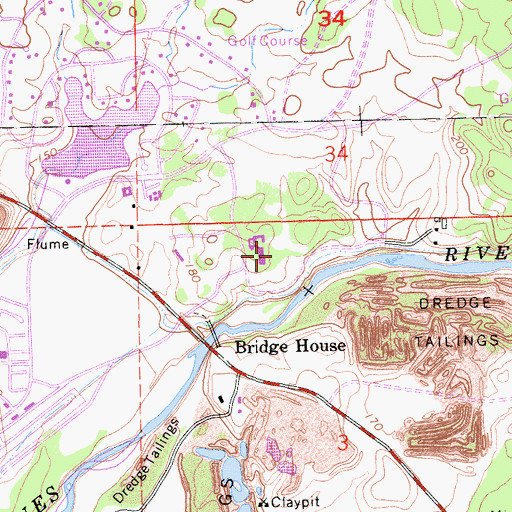 Topographic Map of Rancho Murieta Golf Course and Country Club, CA