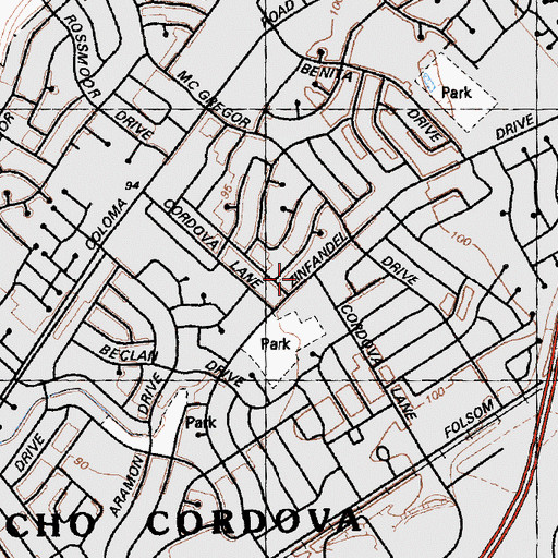 Topographic Map of Saint Clements Episcopal Church, CA