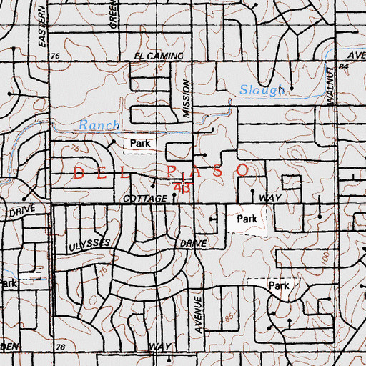 Topographic Map of Saint Michaels Episcopal Church, CA