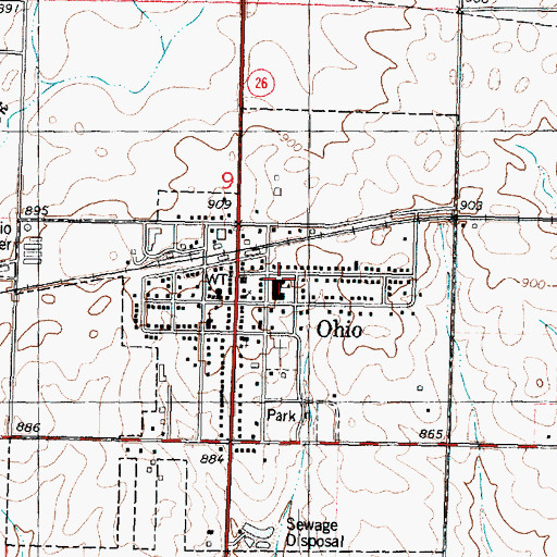 Topographic Map of Ohio Community High School, IL