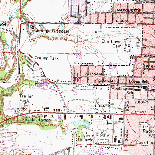 Topographic Map of Princeton Wesleyan Church, IL